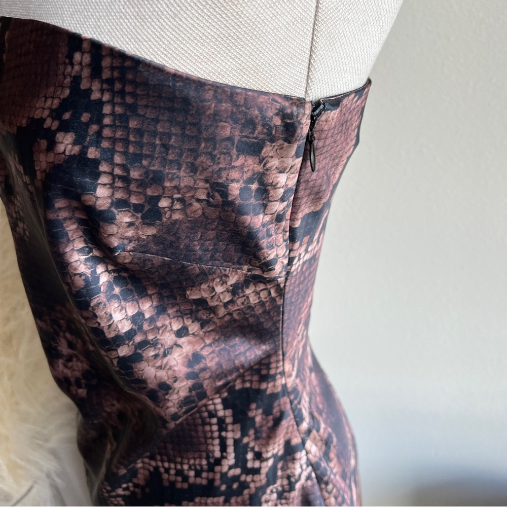 Strapless Neutral Python Maxi Slip Dress NWT - image 9